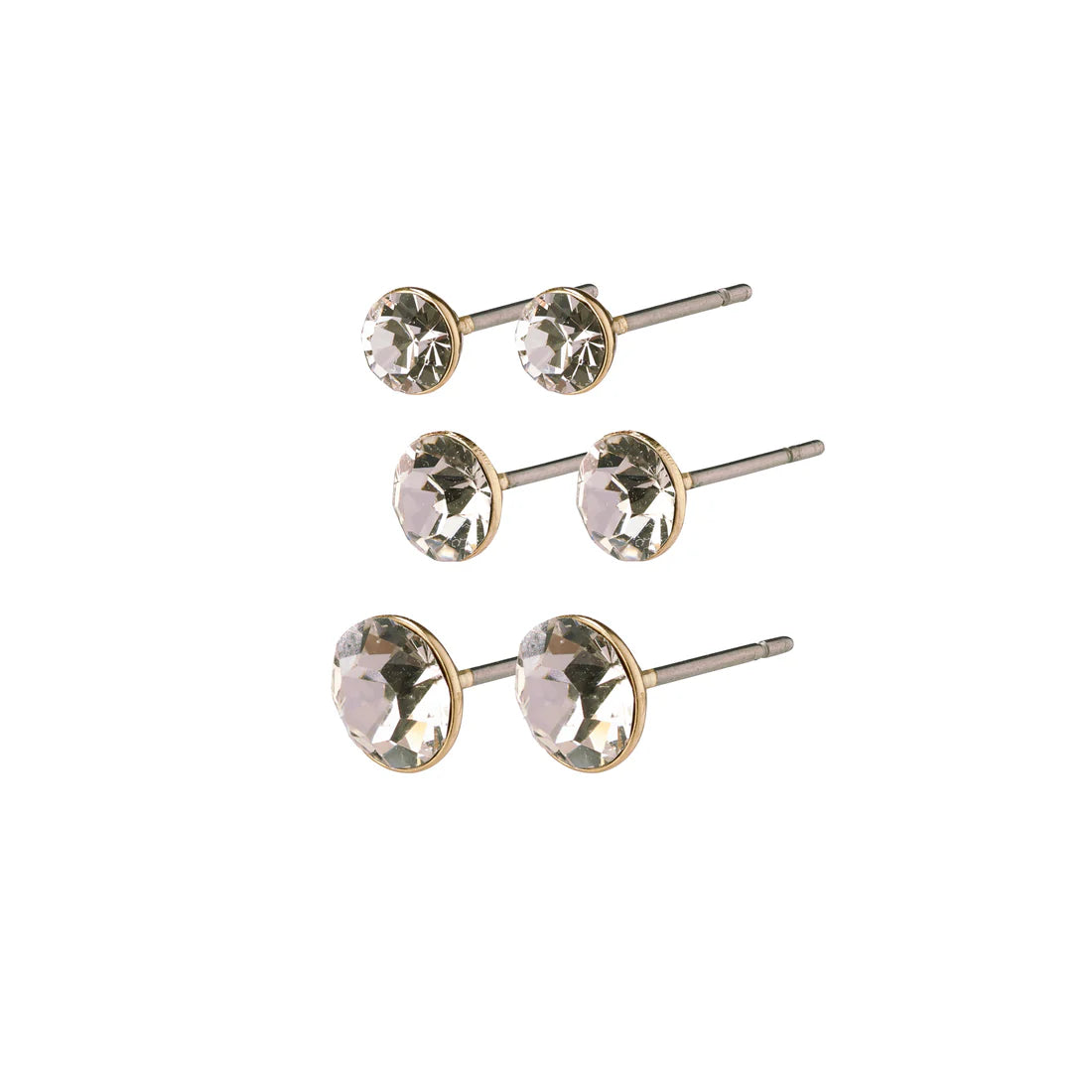 MILLIE crystal earrings, 3-in-1 set