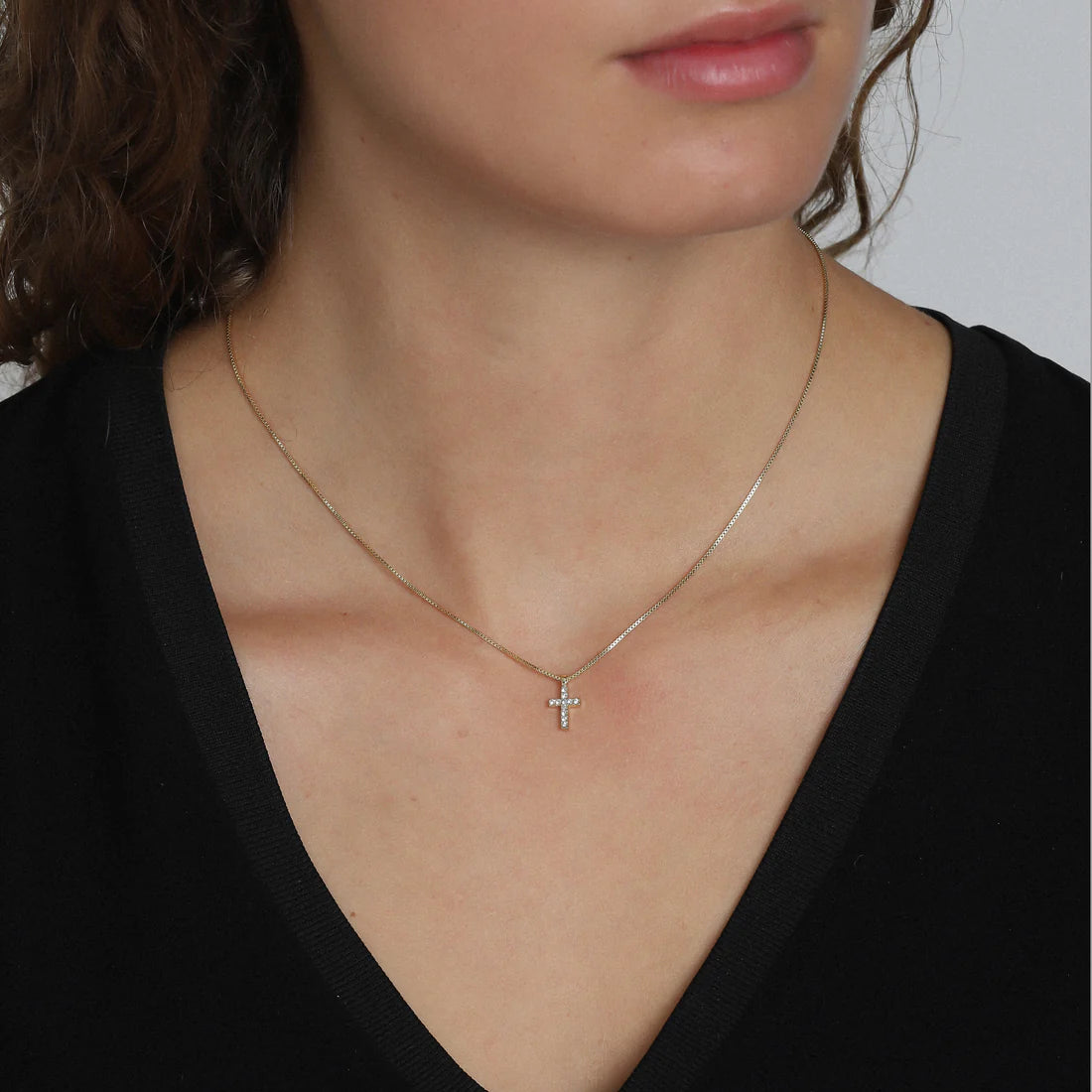 CLARA crystal cross necklace