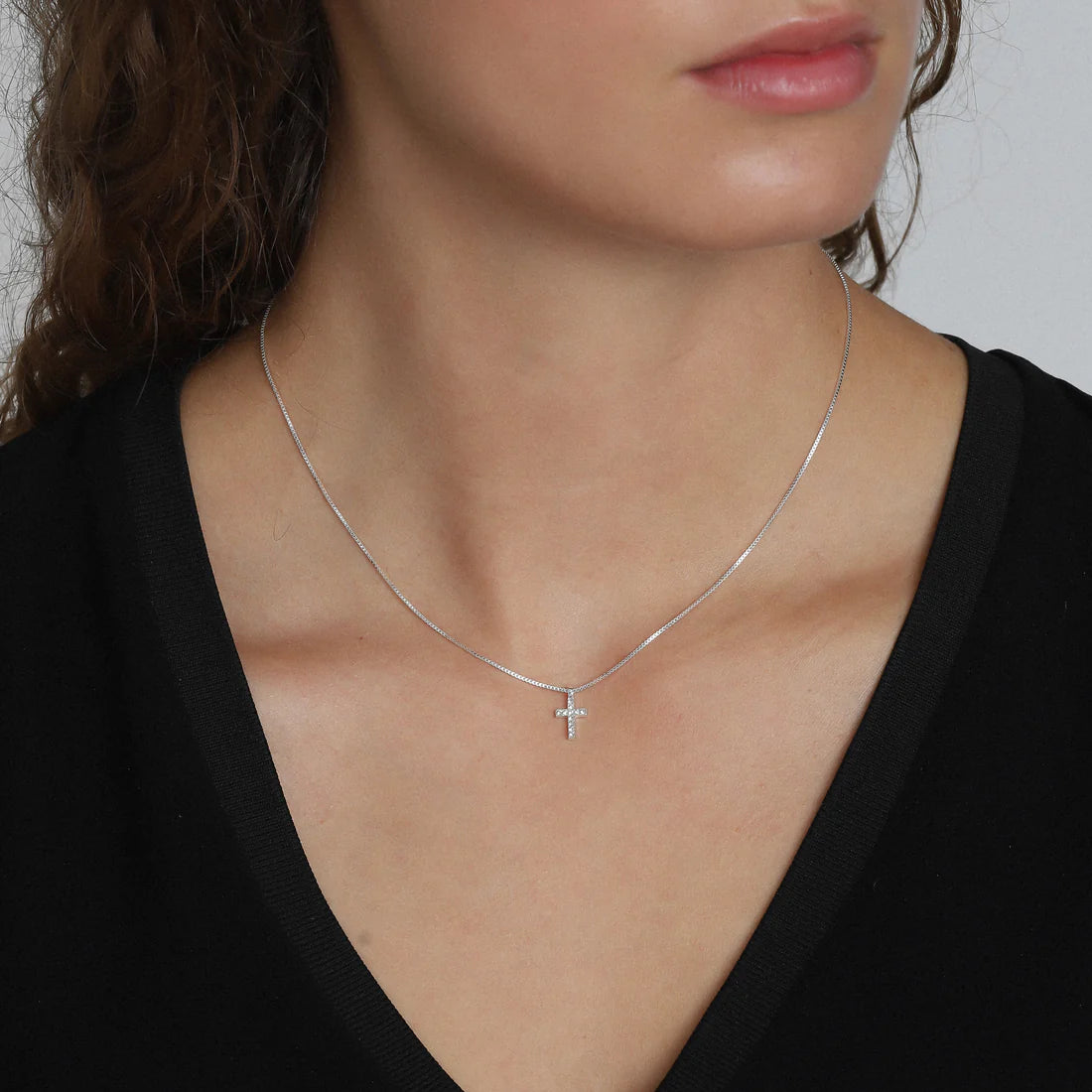 CLARA crystal cross necklace