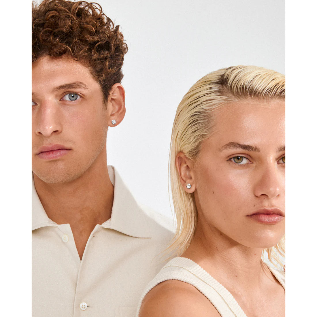 ORIGINAL crystal earstuds hematite